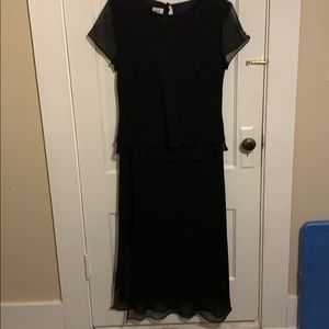 Black formal tiered black dress